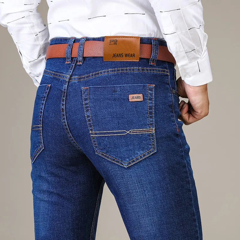 Jeans | Lige, afslappede stretchjeans
