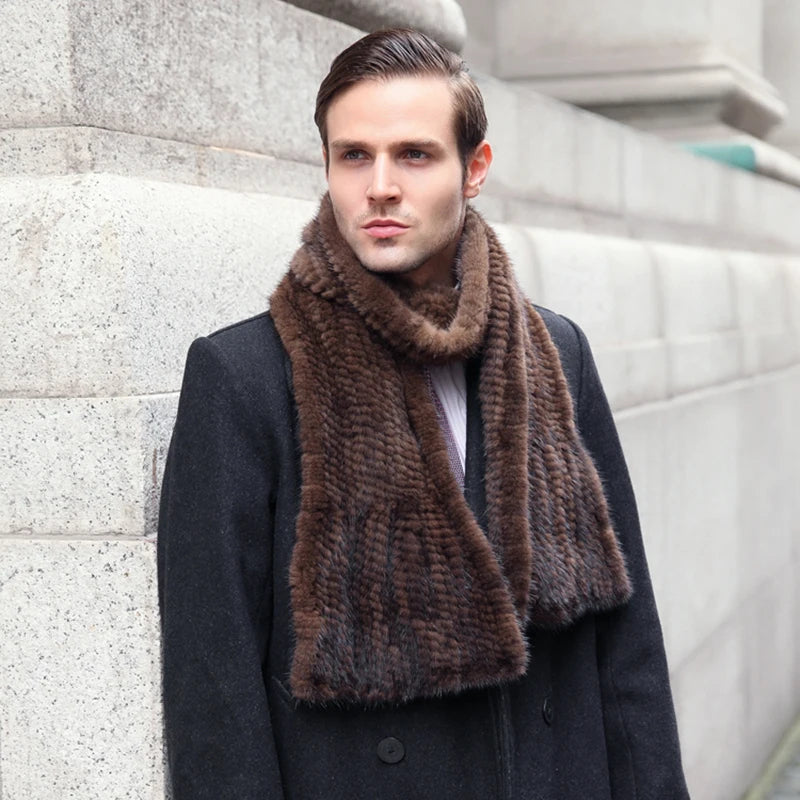 Knitted scarf | Warm and stylish mink fur scarf