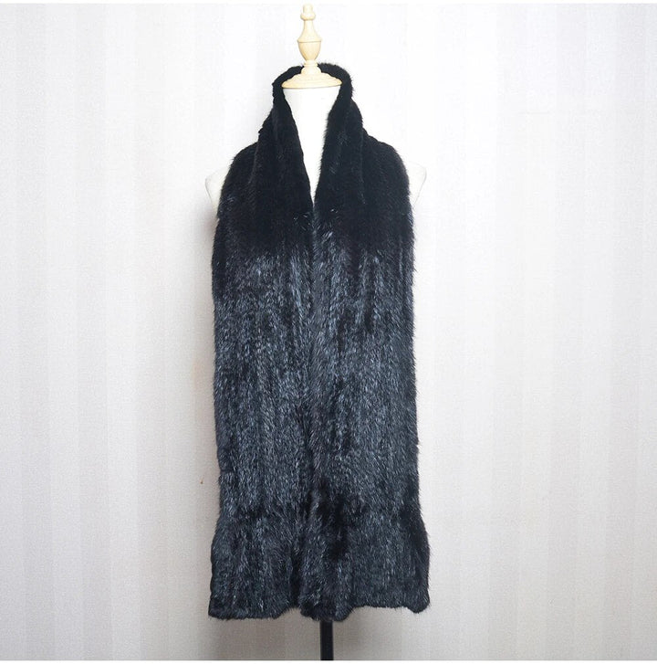 Knitted scarf | Warm and stylish mink fur scarf