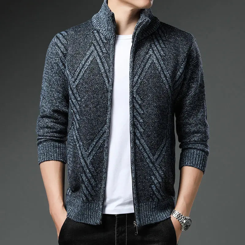 StripeZip vest | Trendy stribet vintercardigan