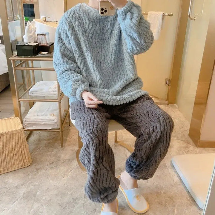 Coral Fleece Pajamas | Comfortable and Warm Pajamas for Men
