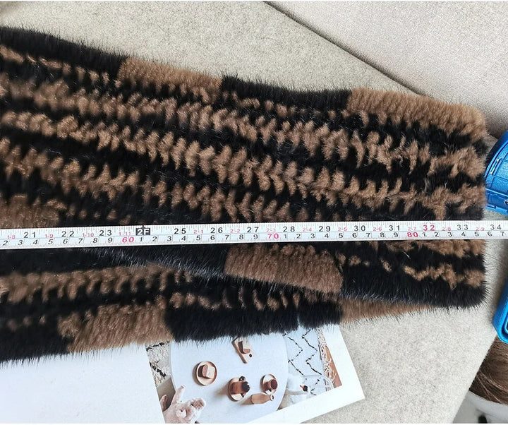 Knitted scarf | Warm and stylish mink fur scarf