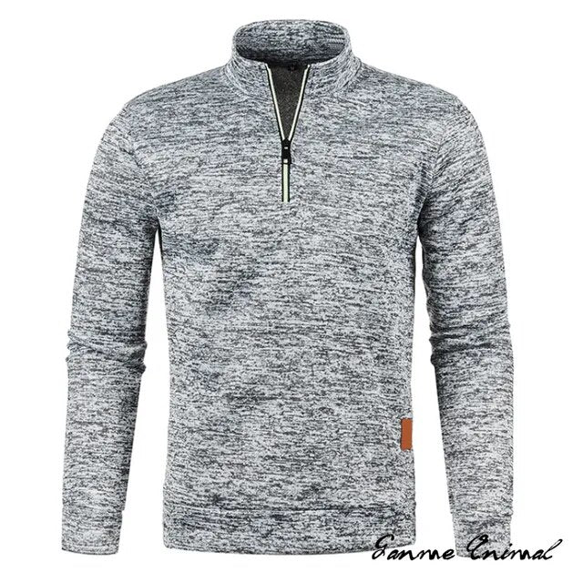Rullekravepullover med lynlås | Tykkere pullover med halv lynlås
