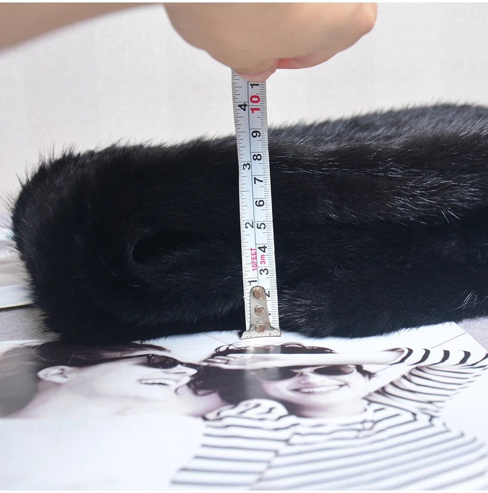 Knitted scarf | Warm and stylish mink fur scarf
