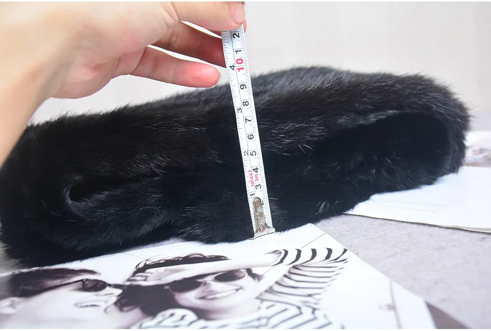 Knitted scarf | Warm and stylish mink fur scarf