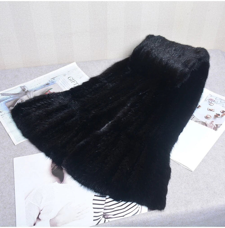 Knitted scarf | Warm and stylish mink fur scarf