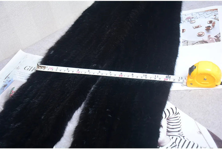 Knitted scarf | Warm and stylish mink fur scarf