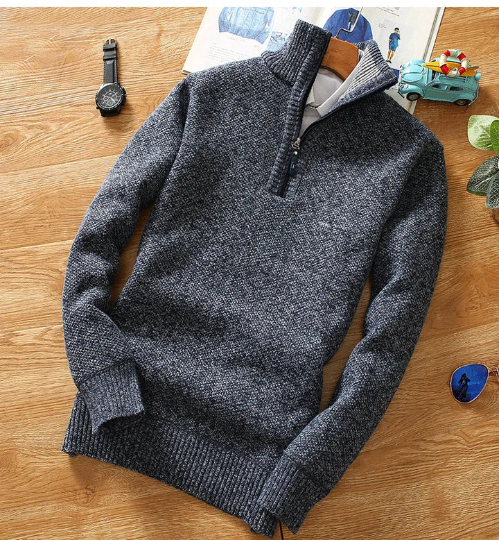 Bart Pullover | Wool Pullover with Half Zipper