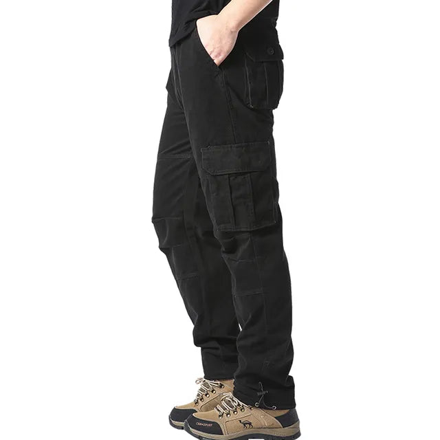 lässiger Cargo | Baumwollhose mit großer Tasche