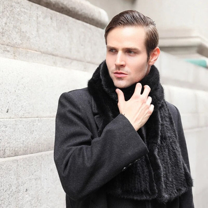 Knitted scarf | Warm and stylish mink fur scarf