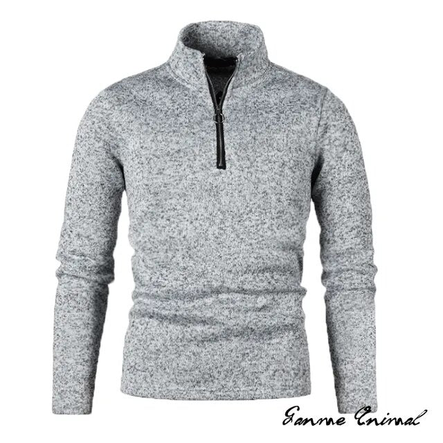 Rullekravepullover med lynlås | Tykkere pullover med halv lynlås