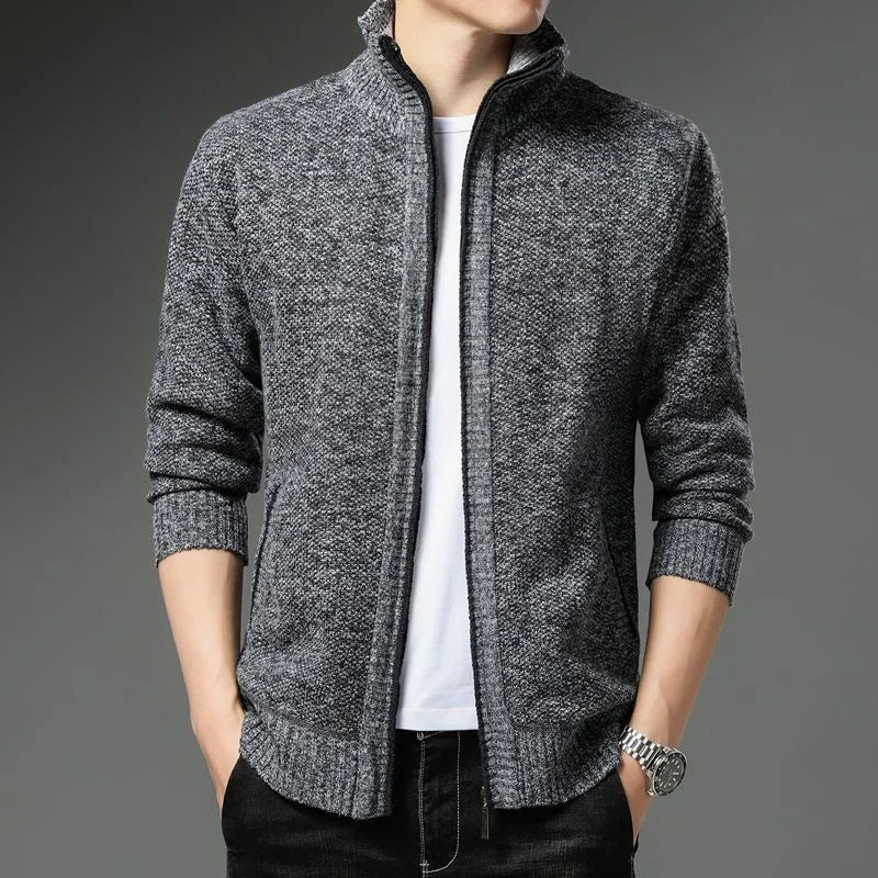 StripeZip vest | Trendy stribet vintercardigan