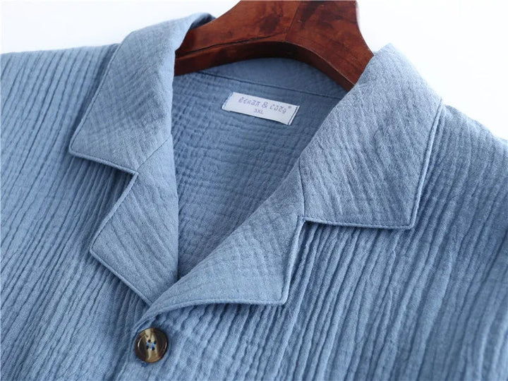 Spring Pajama Set | Lounge Set with Suit Collar for Men