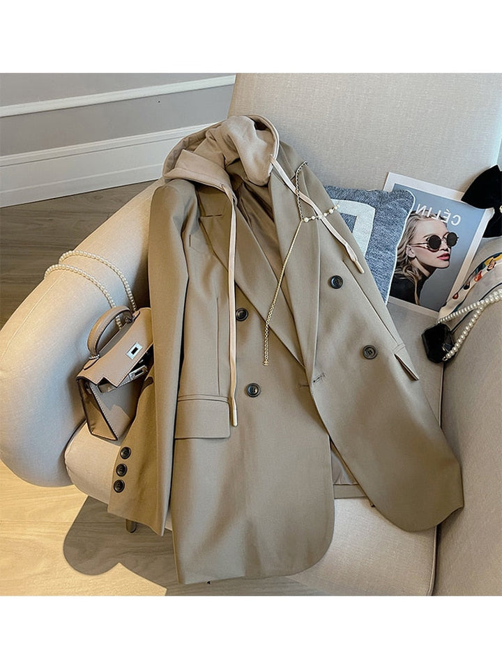FaysBlazer I Übergroßer Blazer mit Kapuze Für Frauen
