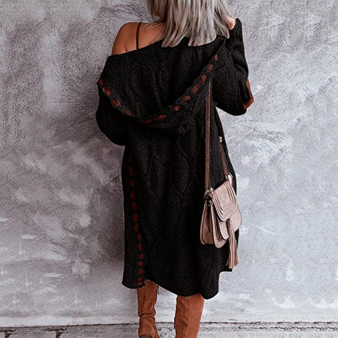 Evelyn | Stilfuld lang cardigan - Behagelig med hætte