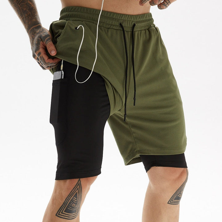 X-Fit Løbershorts | inkl. mobiltelefonlomme og skjorteflap