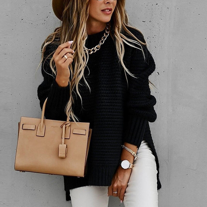 Sofia | Elegant Sweater with Half-High Neckline, Knitted Autumn Sweater