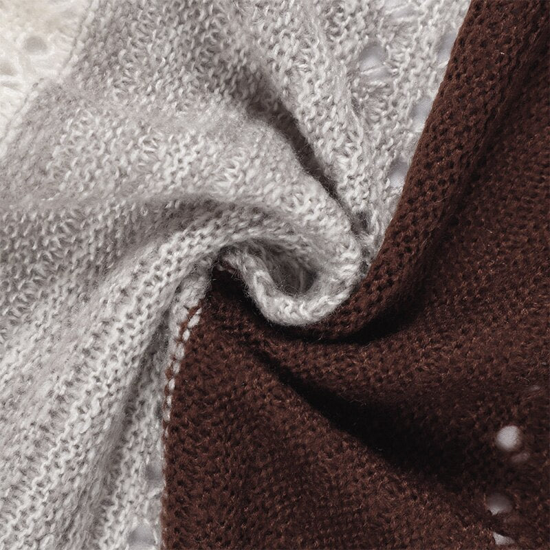 Hooded knitted cardigan