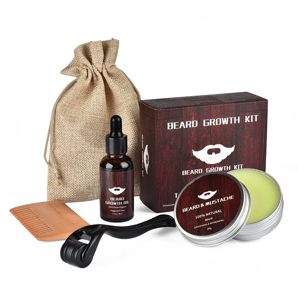 Beard growth grooming set | Stimulates your beard growth and nourishes the skin