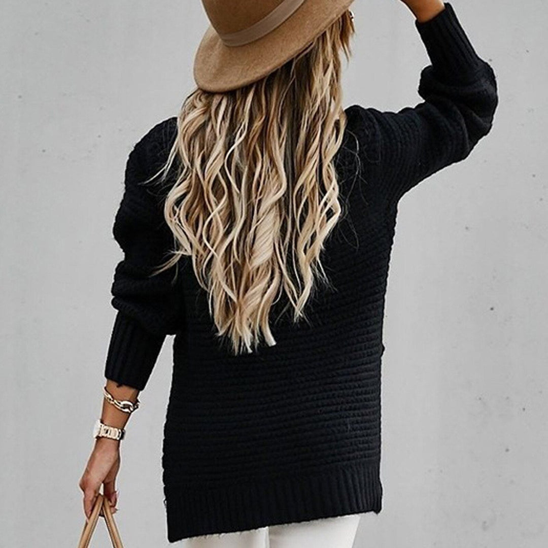 Sofia | Elegant Sweater with Half-High Neckline, Knitted Autumn Sweater