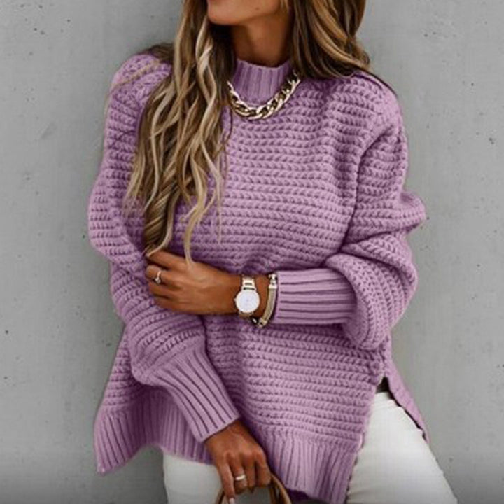 Sofia | Elegant Sweater with Half-High Neckline, Knitted Autumn Sweater