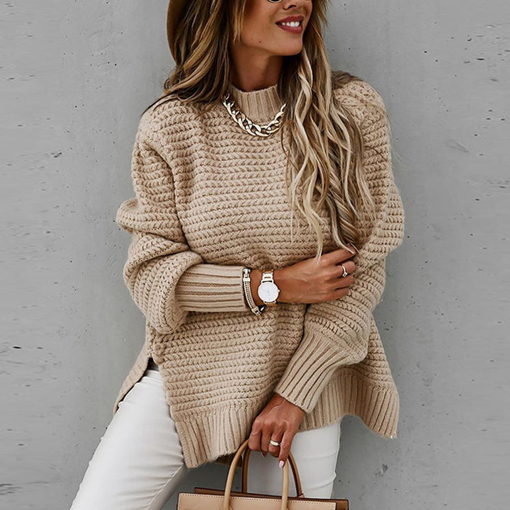 Sofia | Elegant Sweater with Half-High Neckline, Knitted Autumn Sweater