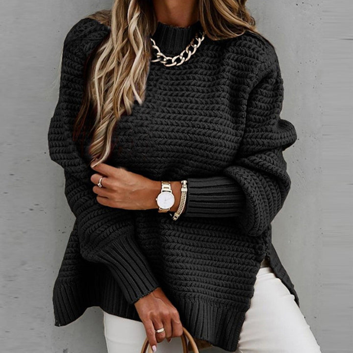Sofia | Elegant Sweater with Half-High Neckline, Knitted Autumn Sweater