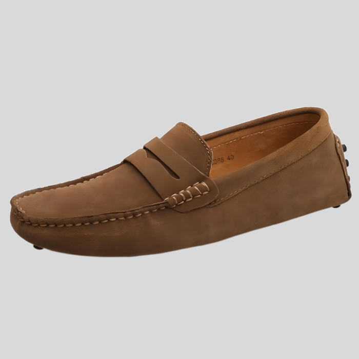 Hayley - Enkle slip-on sko i ruskind