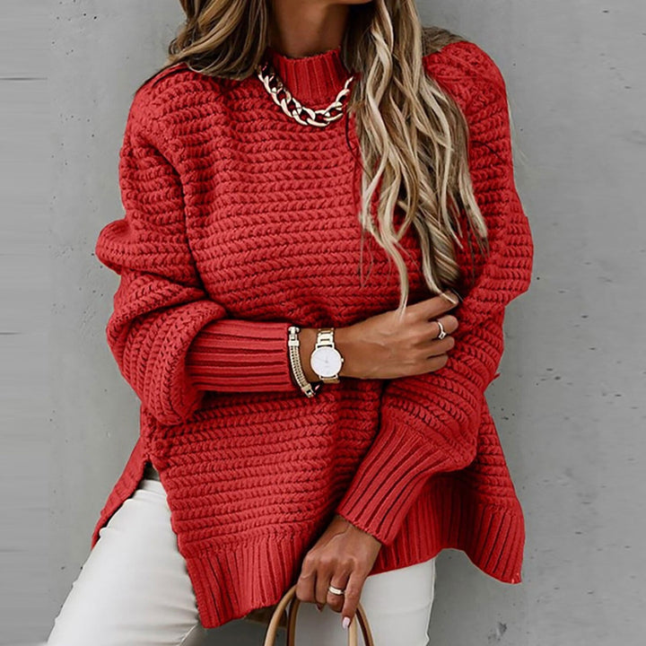 Sofia | Elegant Sweater with Half-High Neckline, Knitted Autumn Sweater