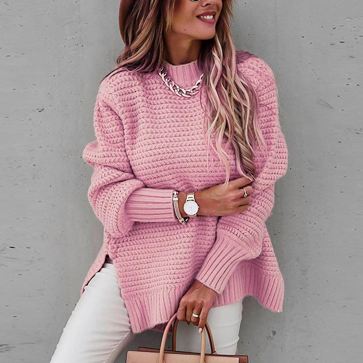 Sofia | Elegant Sweater with Half-High Neckline, Knitted Autumn Sweater
