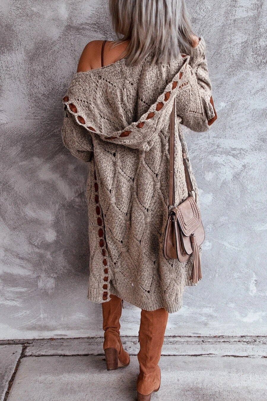 Evelyn | Stilfuld lang cardigan - Behagelig med hætte