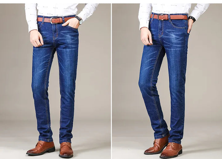 Jeans | Lige, afslappede stretchjeans