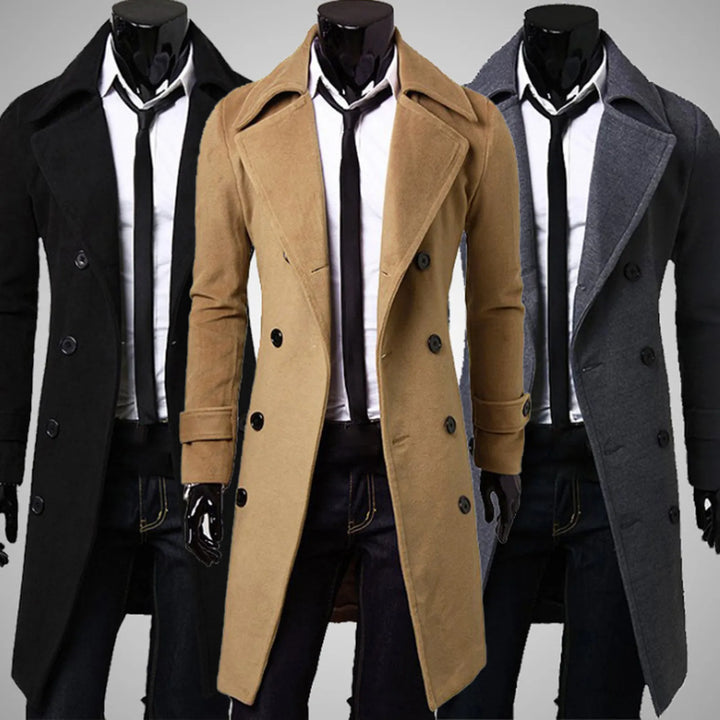 British trenchcoat | Vindafvisende jakke med dobbeltradet knaplukning