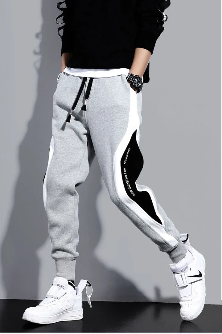 Casual joggingbukser | Sportslige elastiske patchwork