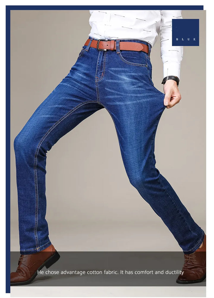 Jeans | Lige, afslappede stretchjeans