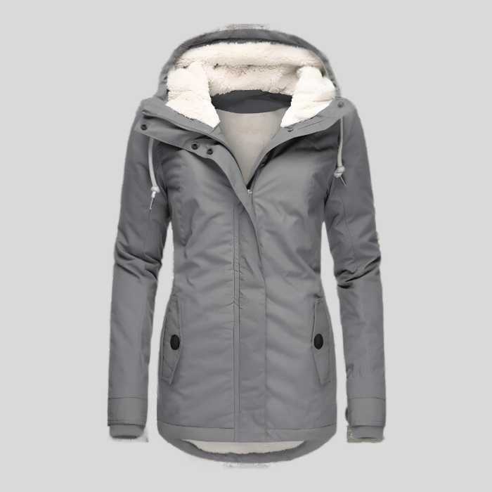 Maggie - Long and Thick Winter Coat Jacket with Hood and Inner Faux Fur