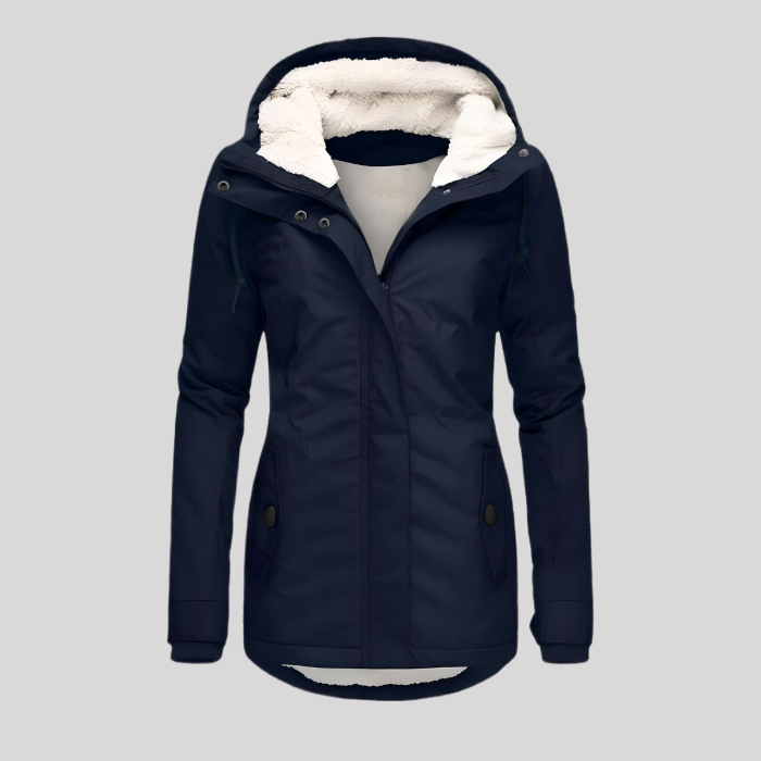 Maggie - Long and Thick Winter Coat Jacket with Hood and Inner Faux Fur