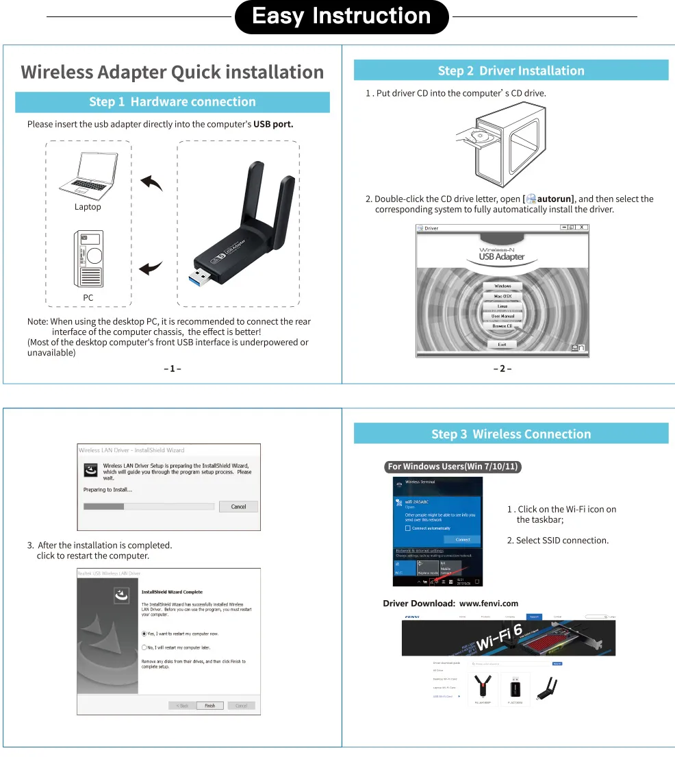 WLAN USB Adapter | Wireless Network Card Receiver