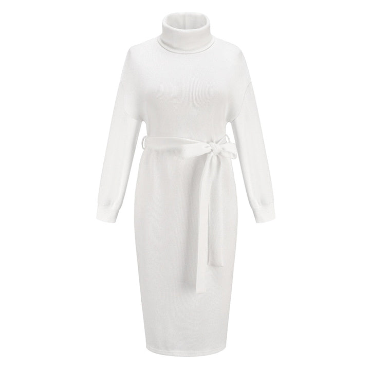 Jersey largo I Suéter de punto para mujer con cuello alto Col Col