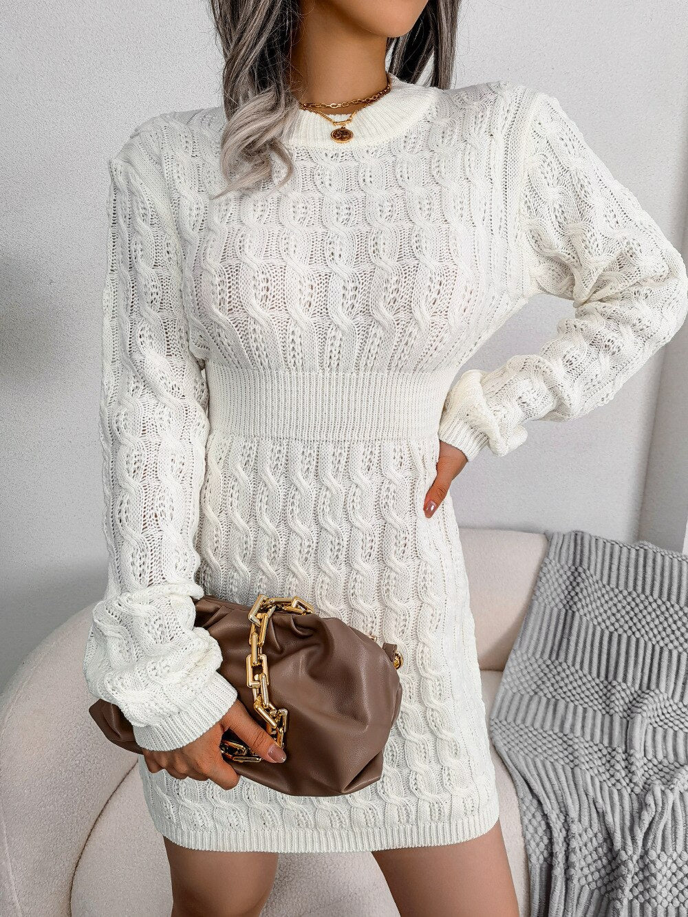 Knitted sexy dress