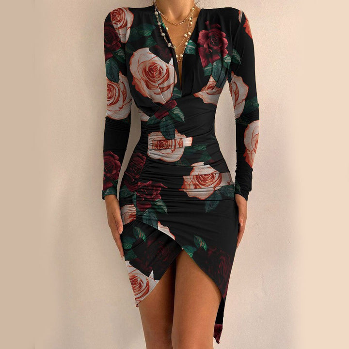 Fashionable dress with front slit