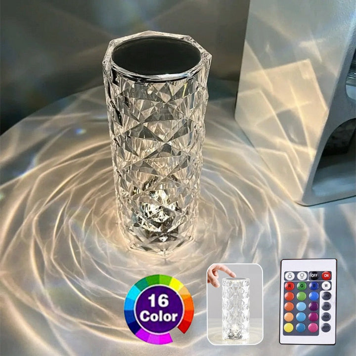 Guesolarz | LED krystal bordlampe diamant natlys