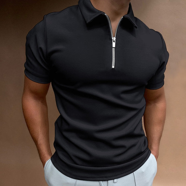 Polo | Stilfuld poloshirt i ensfarvet farve