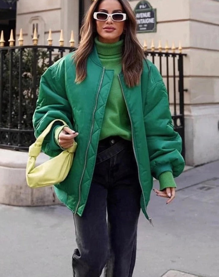 Jacket with zipper in plus size