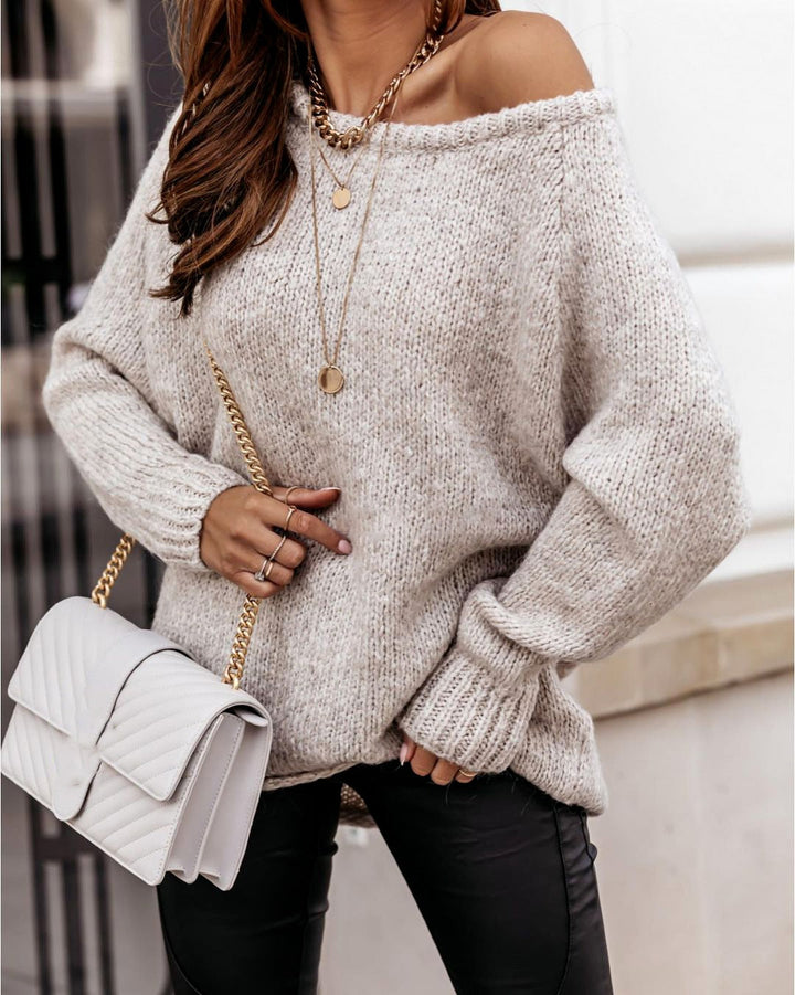 Gaby | Gestrickter übergroßer Winterpullover Damenmode
