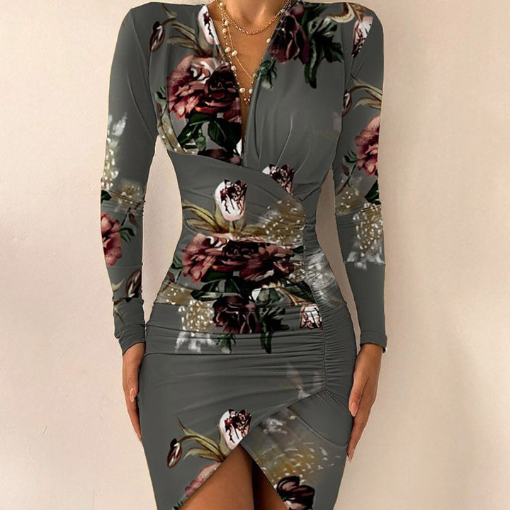 Fashionable dress with front slit