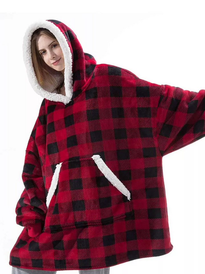 Plaid Winter Blanket Sweater