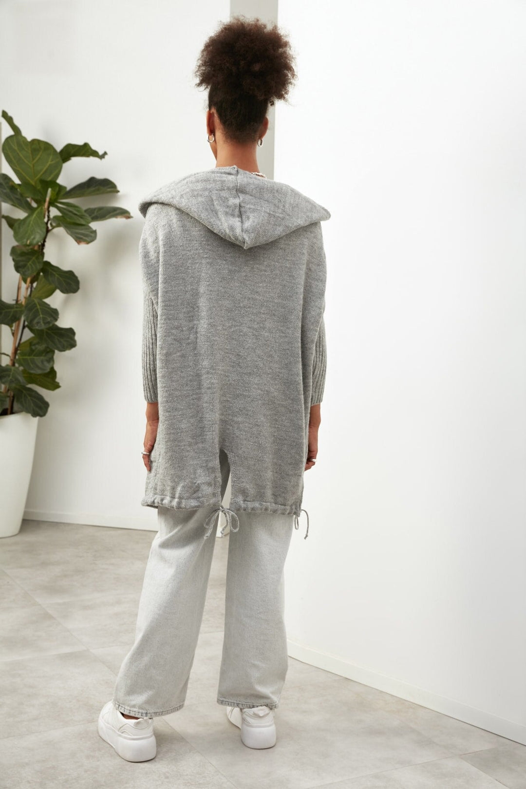 Emma lang strikkjakke | Myk og behagelig loungewear