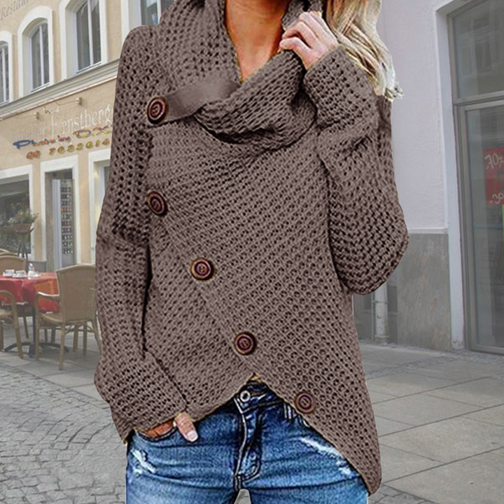 Hailey | Moderne asymmetrisk rullekravepullover med stilfulde detaljer