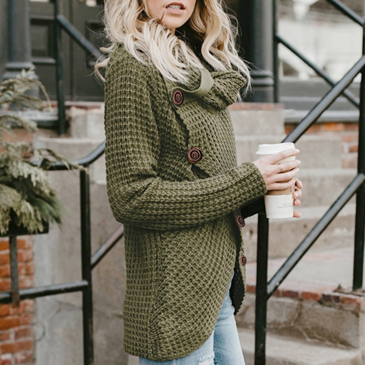 Hailey | Moderne asymmetrisk rullekravepullover med stilfulde detaljer
